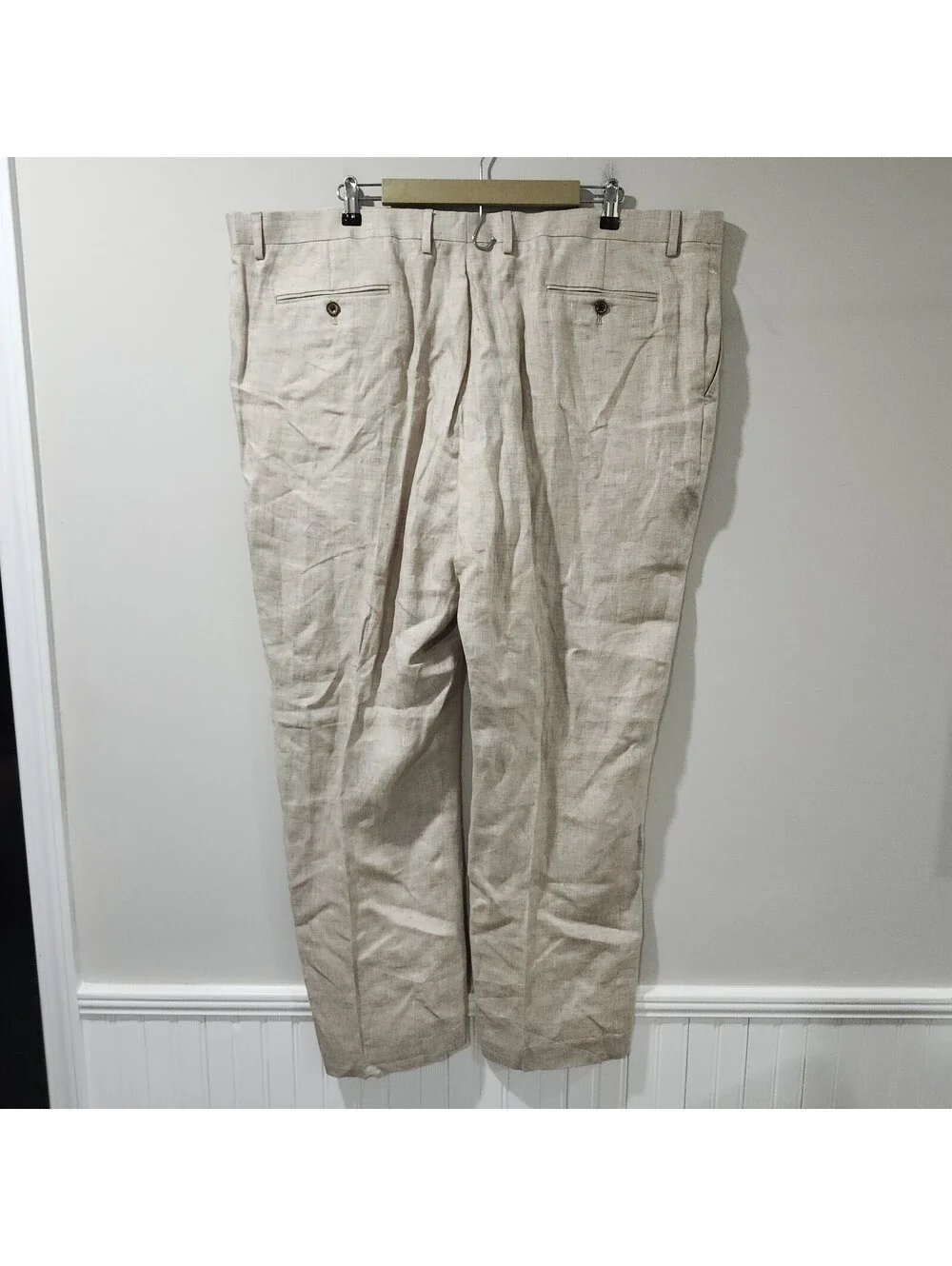 NWT Murano Baird McNutt Linen Zac Dress Trousers Pants Slacks Big Man 46x32